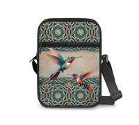 Poceacles Bolso bandolera pequeño para mujeres y hombres, riñonera, bolso de hombro, bolsa de mensajero, Colibrí Mandala Bohemia, Talla única