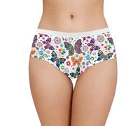 Poceacles Bragas Hipster Invisibles Sin Costuras para Mujeres Damas Elásticas Transpirables de Talle Bajo Sin Marcas Braguitas, Mariposa floral., L