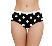 Poceacles Bragas Hipster Invisibles Sin Costuras para Mujeres Damas Elásticas Transpirables de Talle Bajo Sin Marcas Braguitas, negro (lunares), S