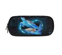 Poceacles Estuche con compartimentos para niños y niñas con cremallera, estuche para lápices para suministros escolares de oficina, Tortuga marina, Talla única, Estuche para lápices