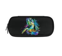 Poceacles Estuche grande, estuche para lápices para mujeres y hombres, estuche para lápices, estuche para bolígrafos, estuche portátil para artículos de papelería para oficina, Tortuga negra, Talla