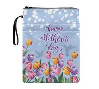 Poceacles Funda para libro con estampado floral para el día de la madre con cremallera para los amantes de los libros, se adapta a la mayoría de tapas duras estándar de tapa blanda