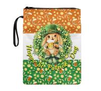 Poceacles Funda para libros de decoración del día de San Patricio, para libros de texto, tapa dura, protector con cremallera, tela lavable, accesorio de lectura, 11 x 8.5 pulgadas, bandera irlandesa