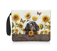 Poceacles Funda protectora de libro para libros de tapa blanda, funda lavable, ideal para los amantes de los libros, 11.8 x 9.4 pulgadas, estaca de mariposa y perro salchicha