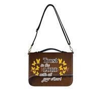Poceacles Fundas para la Biblia para mujeres y hombres, funda cruzada para llevar libros, bolsa de iglesia, protector de la Biblia con correa para el hombro, Confía en el Señor con todo tu corazón,