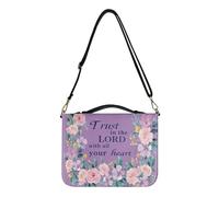 Poceacles Fundas para la Biblia para mujeres y hombres, funda cruzada para llevar libros, bolsa de iglesia, protector de la Biblia con correa para el hombro, Confía en el Señor con todo tu corazón,