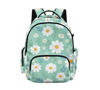 Poceacles Mochila escolar de gran capacidad para niñas y niños, mochila de viaje, mochila para laptop, para niños y adolescentes, Margarita verde, 17", Mochilas daypack