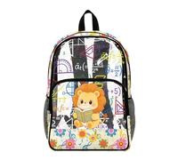 Poceacles Mochila transparente de PVC transparente para niñas y niños, mochila escolar transparente para estadio escolar, Impresión de ecuaciones de libro de león de dibujos, 17", Mochilas daypack