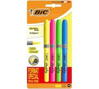 Pochette de 4 surligneurs BIC Highlighter Grip