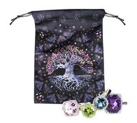 Pochette De Carte De Tarot,5.12x7.09in Rangement Cartes Tarot Velours-Cartes De Tarot Imprimé - Tarot Sac De Rangement Épais | Symbole Cordon Sac De Protection Carte Pour Pont Oracle, Runes, Bijoux,