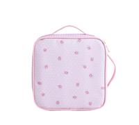 Pochette trucchi Bolsa de cosméticos Floral Lona Lunares Rosa Cuadros Azul Arco Portátil con Asa Cremallera De Mano(S)