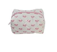 Pochette trucchi Bolsa de Maquillaje con diseño Floral, Grande, Bonita, for Viajes, Cremallera, portátil(Pink)