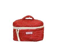 Pochette trucchi Bolsas de Maquillaje con Cremallera Gran Capacidad, Estuches cosméticos algodón Acolchado, Lindas Bolsas Almacenamiento Viaje, Organizador for Bolso Mujer(Red,S)