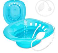Pochik Sitz - Baño para asiento de inodoro con hemorroides y cuidado posparto, asiento de vapor Yoni, remojo perineal, plegable, manguera de lavado, agujeros de drenaje, zona de asiento más amplia