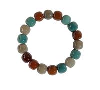 pochikiki- Ansiedad Pulseras Bodhi Natural Mala Oración Cuentas Elástico Stretch Pulsera de cuentas Buena Suerte Saludable Multi Color Bead
