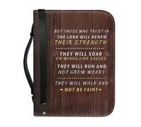 pochikiki-brand Funda para Biblia con cita bíblica y cremallera con cruz y frase de Dios para libros bíblicos bolsos de iglesia funda protectora transporte cuero PU bolso de mujer
