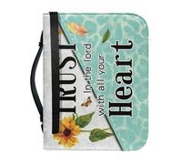 pochikiki-brand Funda para Biblia con cita bíblica y cremallera con cruz y frase de Dios para libros bíblicos bolsos de iglesia funda protectora transporte cuero PU bolso de mujer