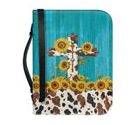 pochikiki-brand Funda para Biblia con cita bíblica y cremallera con cruz y frase de Dios para libros bíblicos bolsos de iglesia funda protectora transporte cuero PU bolso de mujer