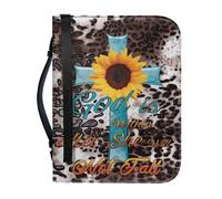 pochikiki-brand Funda para Biblia con cita bíblica y cremallera con cruz y frase de Dios para libros bíblicos bolsos de iglesia funda protectora transporte cuero PU bolso de mujer