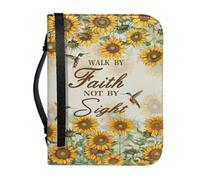 pochikiki-brand Funda para Biblia con cita bíblica y cremallera con cruz y frase de Dios para libros bíblicos bolsos de iglesia funda protectora transporte cuero PU bolso de mujer