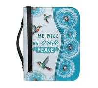 pochikiki-brand Funda para Biblia con cita bíblica y cremallera con cruz y frase de Dios para libros bíblicos bolsos de iglesia funda protectora transporte cuero PU bolso de mujer