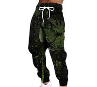 pochikiki-brand Pantalones de chándal para Hombre con un Estampado gráfico 3D, Cool Que representa una Calavera, Pantalones Deportivos Informales de Estilo Retro con Cintura elástica