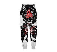 pochikiki-brand Pantaloni da Jogging Viking da uomo Pantaloni Harem con Coulisse e Stampa Viking per gli Amanti Della Cultura nordica