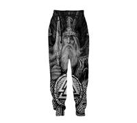 pochikiki-brand Pantaloni da Jogging Viking da uomo Pantaloni Harem con Coulisse e Stampa Viking per gli Amanti Della Cultura nordica