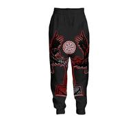 pochikiki-brand Pantaloni da Jogging Viking da uomo Pantaloni Harem con Coulisse e Stampa Viking per gli Amanti Della Cultura nordica