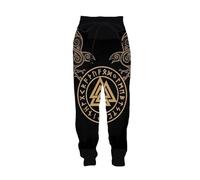 pochikiki-brand Pantaloni da Jogging Viking da uomo Pantaloni Harem con Coulisse e Stampa Viking per gli Amanti Della Cultura nordica