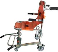 POCHY Ambulancia Elevador Médico Aleación de Aluminio Silla de Escalera de Emergencia Plegable Rescate Camilla Portátil Silla de Ruedas de Transporte (Color: Naranja - 4 Ruedas)