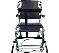POCHY Ambulancia Elevador Médico Aleación de Aluminio Silla de Escalera de Emergencia Plegable Rescate Camilla Portátil Silla de Ruedas de Transporte (Color: Negro - Asiento Duro)