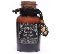 Poción de hechizos de baño de bruja antigua, fórmula de éxito con amuleto de cristal de citrino, aceite esencial de bergamota, mezcla de sal de Epsom, 240 g