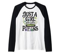 Poción de hechizos de Bruja Solo una Chica Que ama Las pociones Wiccan Camiseta Manga Raglan