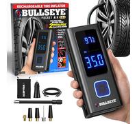 Pocket Air Pro - Compresor de aire portátil para neumáticos, pelotas, bicicleta con válvula Persta, apagado automático, se infla en 2 minutos, recargable inalámbrico 6000 mAh, 150 PSI, luz SoS