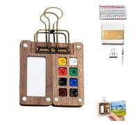 Pocket Artist Watercolour Travel Set，mini Watercolour Paint Set Travel，travel Watercolour Set，pocket Watercolour Set，tiny Painting Set，watercolour Paint Palette，8 Grids Wooden Travel Paint Palette