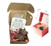 Pocket Bear Hug, Handmade Mini Animal Gift, 2.17x2.17x0.98 Inches Support Encouragement with Heartfelt Message, Sentimental Token, Uplifting Pocket Charm for Friends, Lovers, Adults and Kids Use