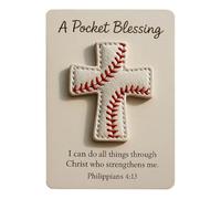 Pocket Blessing Baseball Card - Handmade Creative Portable Home Decor, Christmas Baseball Pocket Blessing Decor, for Kids Adults Family Birthday Thanksgiving Holiday, 4 × 5.5 in
