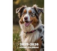 Pocket Calendar 2025-2026: 2 Year Monthly Planner January 2025 To December 2026 For Purse | Beautiful Dog cover ( Australian Shepherd design )