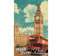 Pocket Calendar 2025-2026: 2 Years Planner for Purse Small Size Monthly January 2025 To December 2026 Small organizer 4 x 6.5 inches | London Vintage Travel Design with Inspirational Quotes