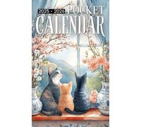 Pocket Calendar 2025-2026: 2 Years Pocket Planner with Inspirational Quotes January 2025 to December 2026, 24 Months Small Organizer 4x6.5 | Cats on Windowsill
