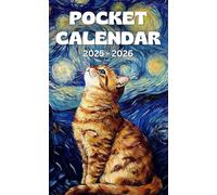 Pocket Calendar 2025-2026: 24-Month Purse Planner with Uplifting Quotes | Small Organizer from January 2025 to December 2026 | Scottish Fold Cat in the Starry Night