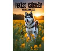 Pocket Calendar 2025-2026: Alaskan Malamute Cover, 24 Months Monthly Planner, Small Size 4*6.5 inches
