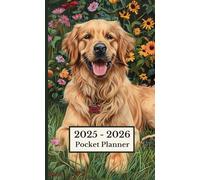 Pocket Calendar 2025-2026 For Purse: 2 Year Monthly Planner Small Size 4 x 6.5 inches - Golden Retriever Dog Design