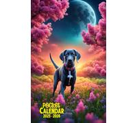 Pocket Calendar 2025-2026: Great Dane Puppies Cover, 24 Months Monthly Planner, Small Size 4*6.5 inches