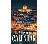 Pocket Calendar 2025-2026: Small Monthly Planner with Inspirational Quotes | 24 Months January 2025 to December 2026 | Lisbon Portugal at Night