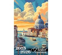 Pocket Calendar 2025-2026: Two-Year Monthly Planner for Purse, 24 Months from January 2025 to December 2026 with Inspirational Quotes | Venice Italy Cover