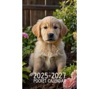 Pocket Calendar 2025-2027: Small 3-Year Monthly agenda from January 2025 to December 2027 purse size | Golden Retriever Design ( Dog breed )