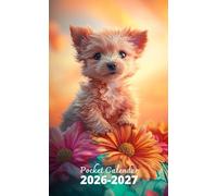Pocket Calendar 2026-2027: 2 Year Pocket Planner, from January 2026 to December 2027 | Puppy and Flowers Cover