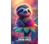 Pocket Calendar 2026-2027: 2 Year Pocket Planner, from January 2026 to December 2027 | Sloth and Flowers Cover
